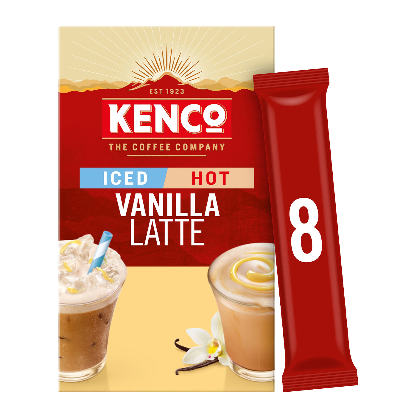 Kenco Vanilla Hot Cold Latte Instant Coffee 8 Sachets