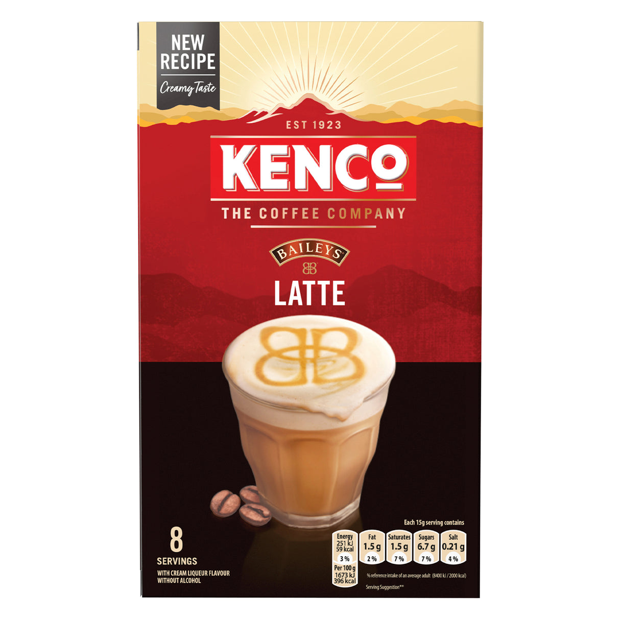 Kenco Baileys Latte Instant Coffee 8 Sachets