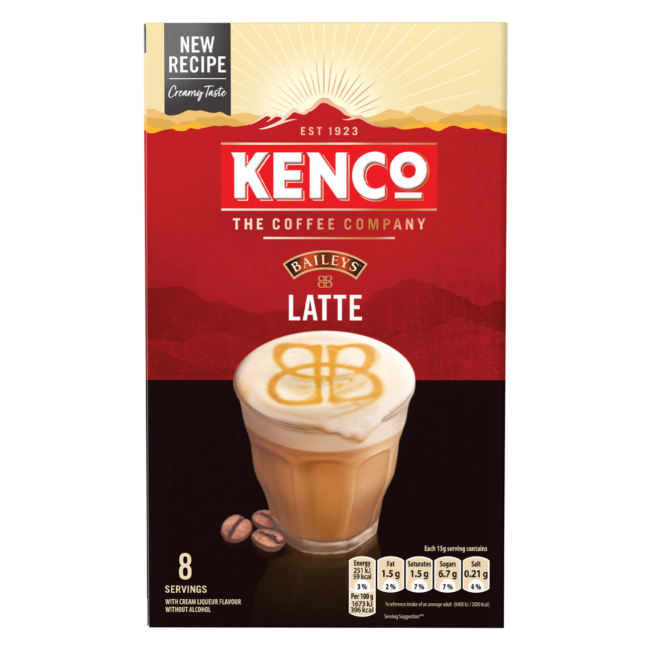 Kenco Baileys Latte Instant Coffee 8 Sachets