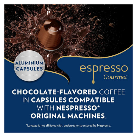 Lavazza Espresso Gourmet 10 Chocolate Capsule Nespresso Compatible Pods