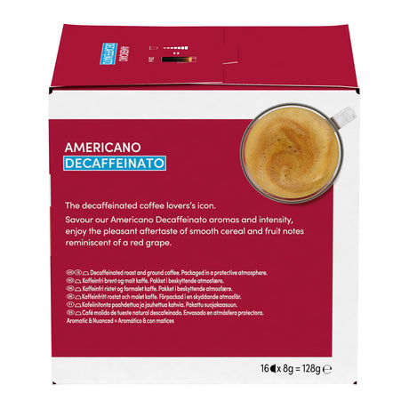 Nescafe Dolce Gusto Decaffeinato Americano coffee pods Packet back