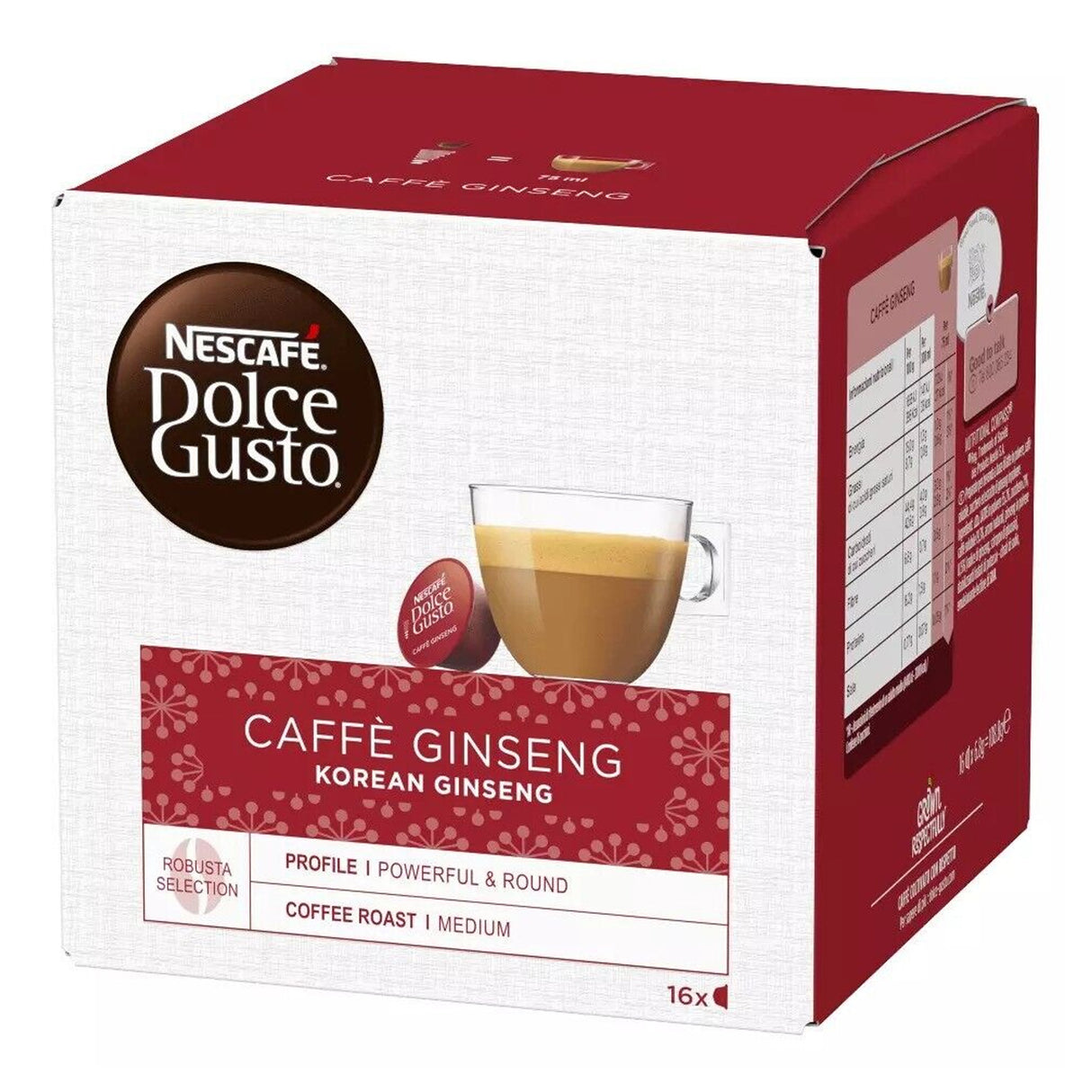 Dolce Gusto Korean Caffé Ginseng Coffee Pods 1x16