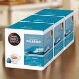 Dolce Gusto Espresso Palermo coffee capsule packaging on a wooden surface