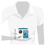 Dolce Gusto coffee capsule packaging held by a mannequin against a white background