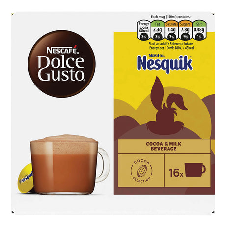 Nescafe Dolce Gusto and Nesquik packaging on a white background