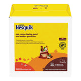 Nesquik cocoa packaging with a yellow and orange design on a white background