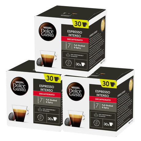 Dolce Gusto Espresso Intenso Decaf Magnum Packs Coffee Pods 3x30