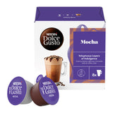 Nescafe Dolce Gusto Mocha coffee capsule packaging on a white background