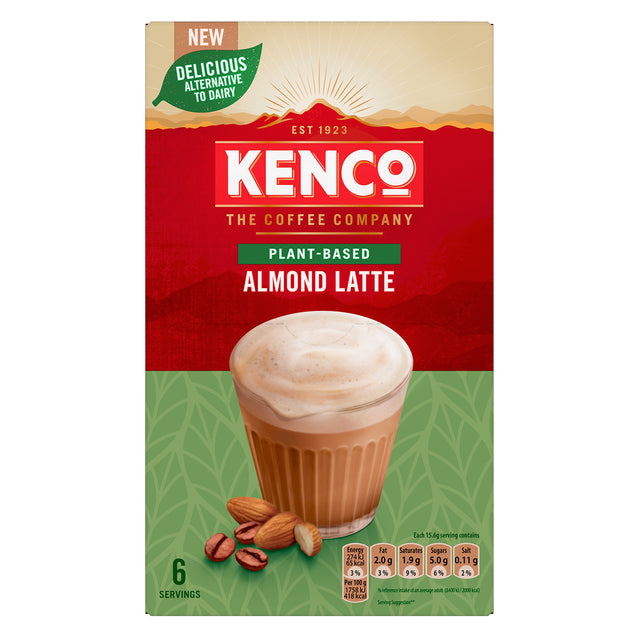 Kenco Plant Based Almond Latte Instant Coffee 6 Sachets