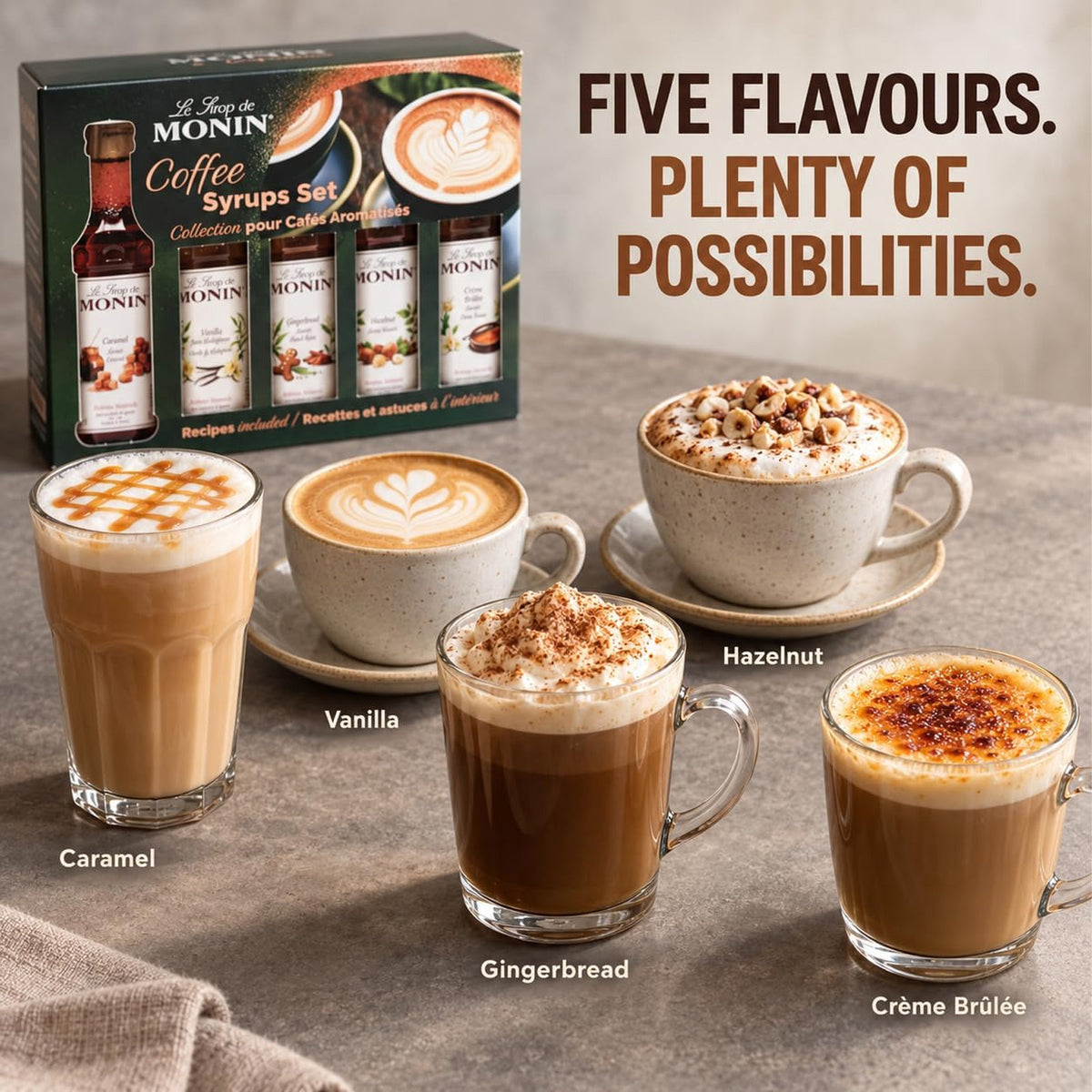 MONIN Coffee Syrup Gift Set 5x5cl