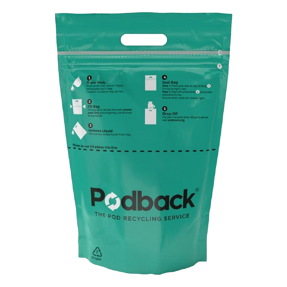 Podback Plastic Podback For Tassimo & Nescafe Dolce Gusto Recycling 1 Bag (max 3 per o ...