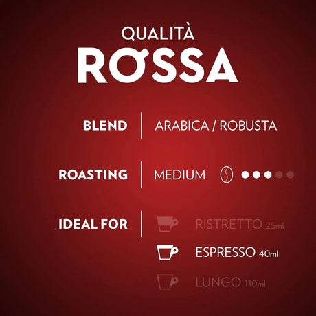Lavazza Qualita Rossa 10 Capsule Nespresso Compatible Pods