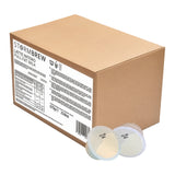 Cardboard box of Stormbrew full-fat milk with two milk cartons in front on a white background
