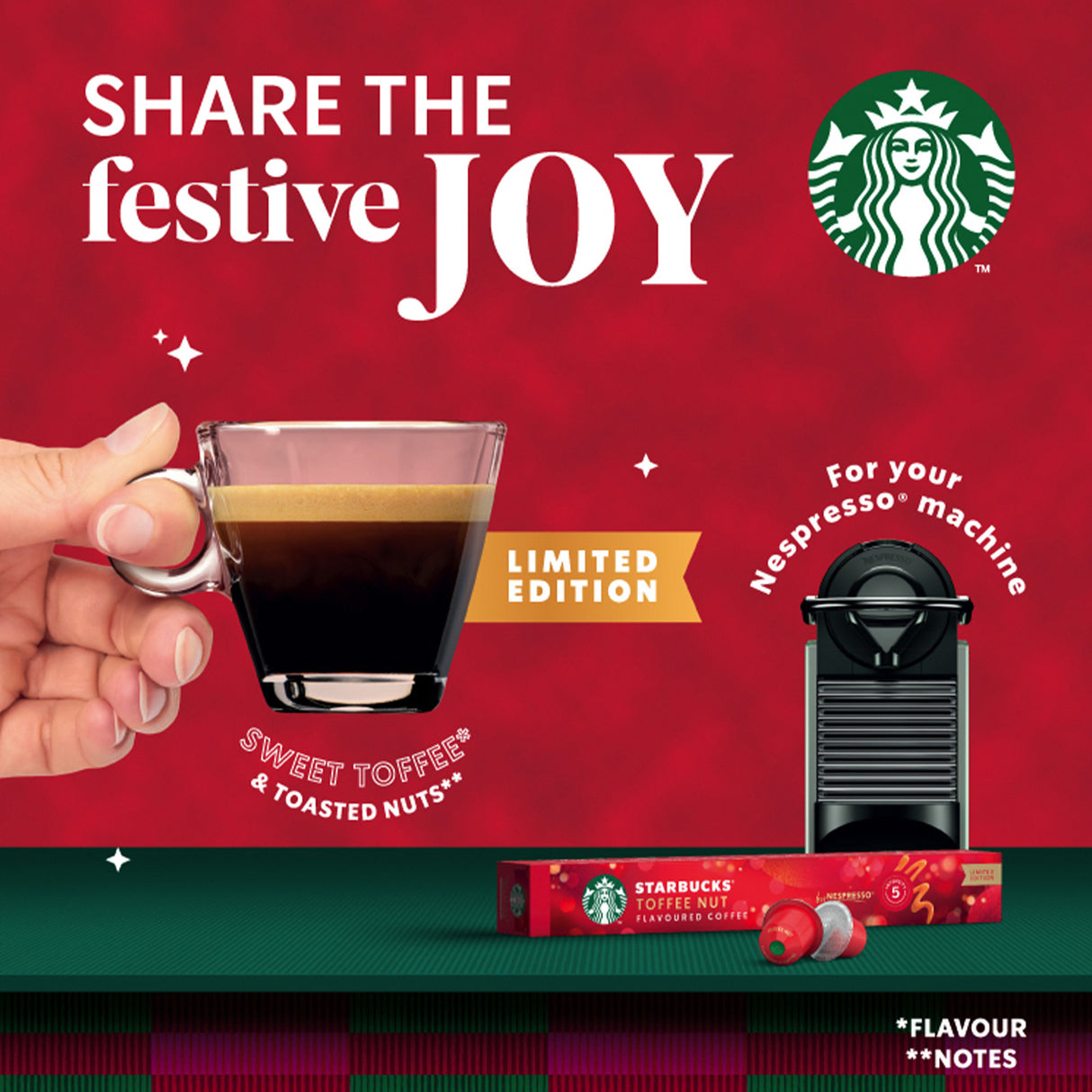 Starbucks Nespresso Toffee Nut Flavoured Coffee Pods 10