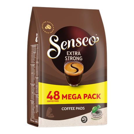 Senseo Extra Strong coffee pads packaging on a white background