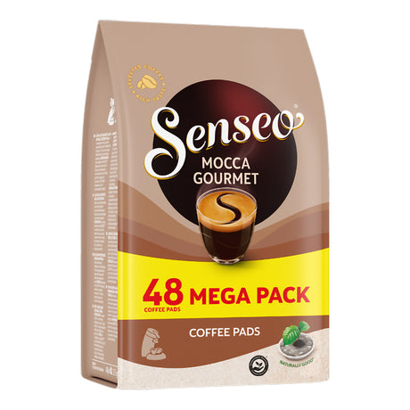 Senseo Mocca Gourmet coffee pads packaging on a white background