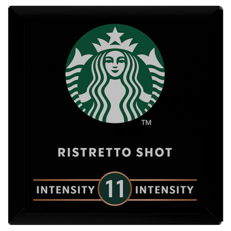 Starbucks Ristretto Shot packaging with logo and text on a black background