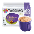 Tassimo Cadbury Pistachio coffee package with a purple mug on a white background