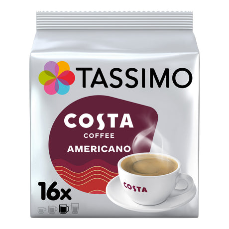 Tassimo Costa Coffee Americano packaging on a white background