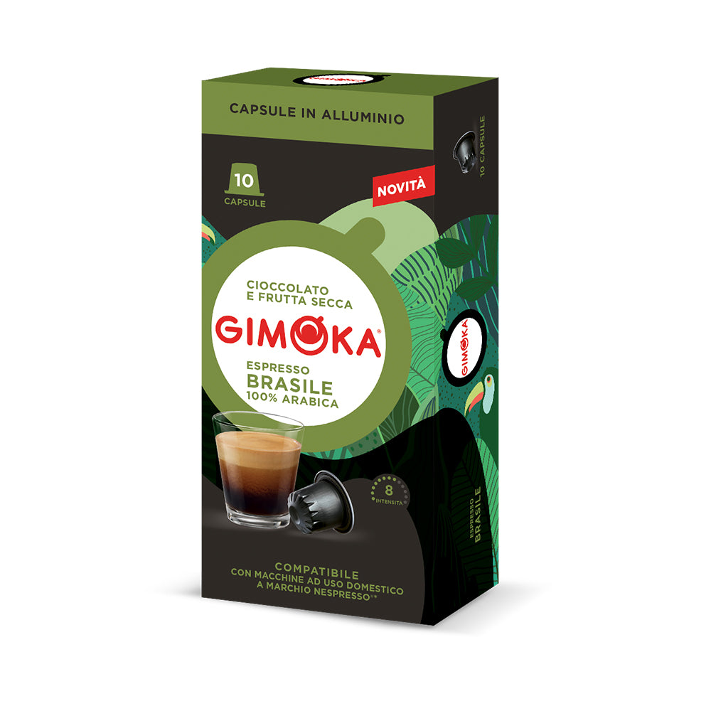 Gimoka Espresso Brasile 10 Nespresso Compatible Aluminium Pods