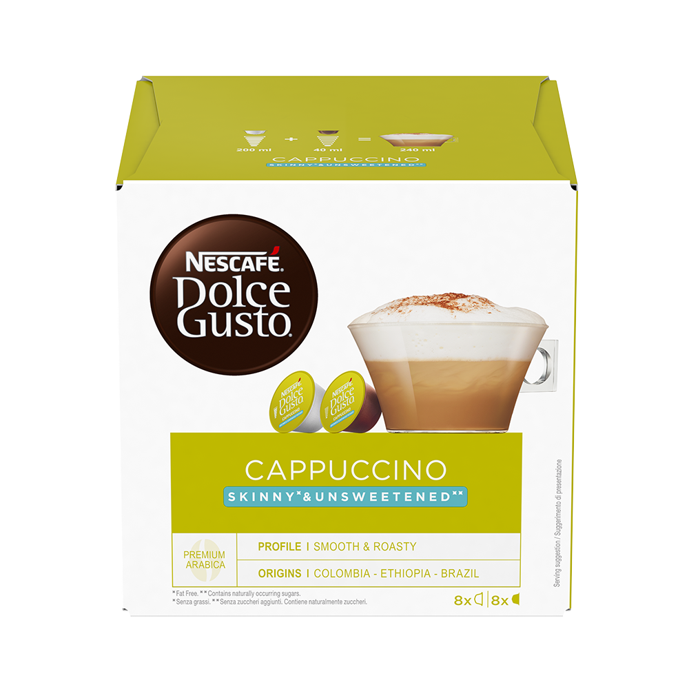 Dolce Gusto Cappuccino Skinny Unsweetened Coffee Pods