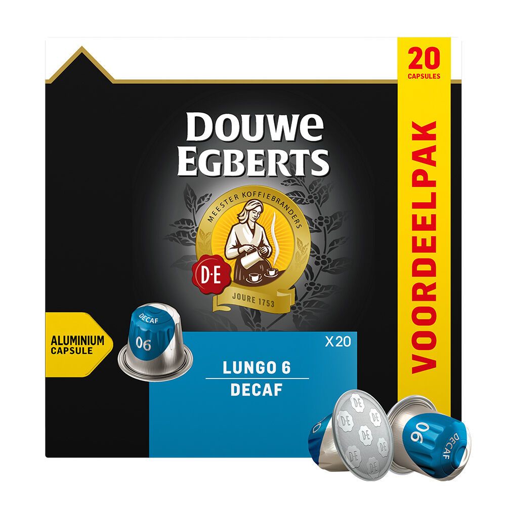Douwe Egberts Lungo Decaf Coffee Capsules x20 Nespresso Compatible