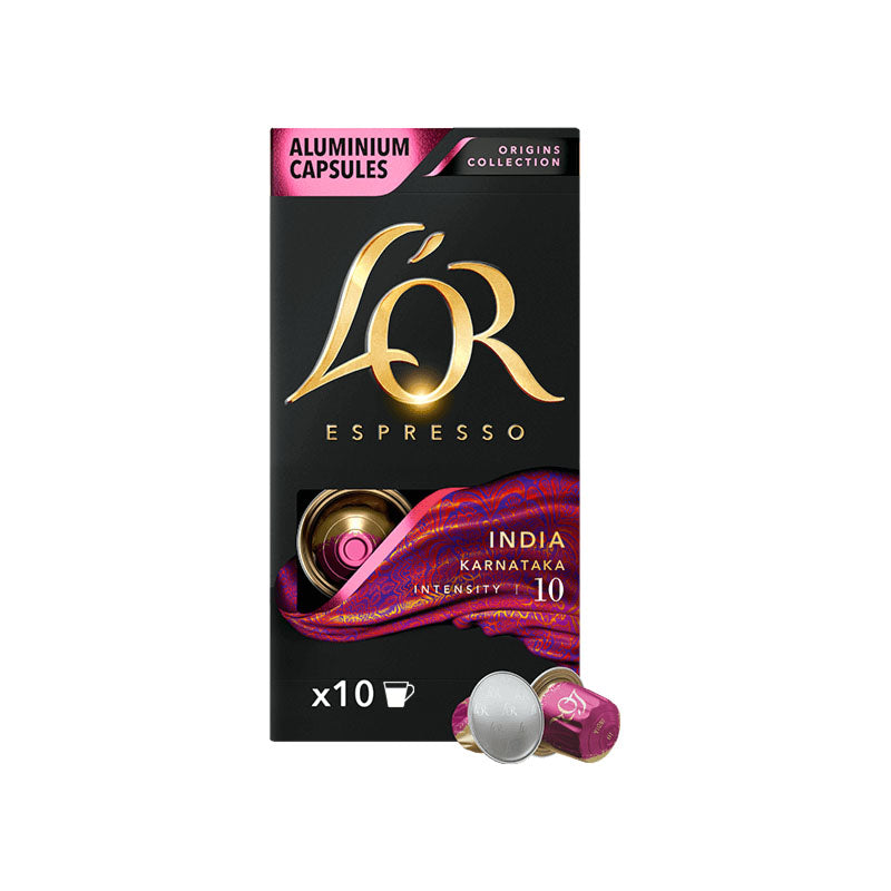 L'OR Origins India Espresso Coffee Capsules x10 Nespresso Compatible