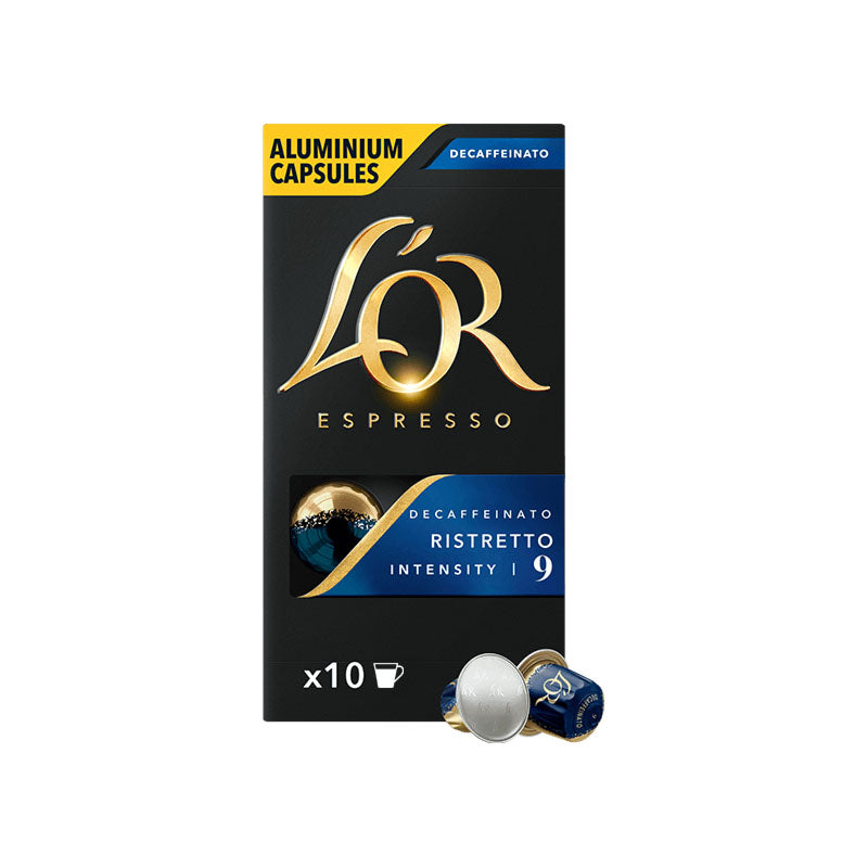 L'OR Ristretto Decaffeinato Espresso Coffee Capsules x10 Nespresso Compatible