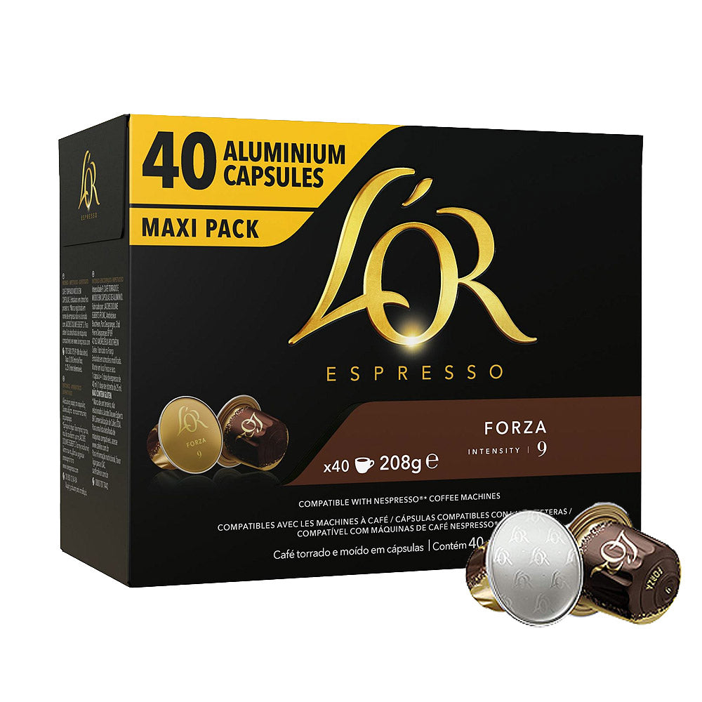 L'OR Espresso Forza Nespresso Compatible 40 Coffee Capsules Packet