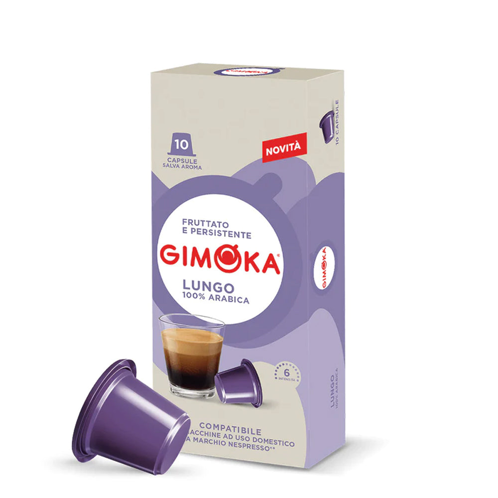 Gimoka Lungo 10 Nespresso Compatible Plastic Pods
