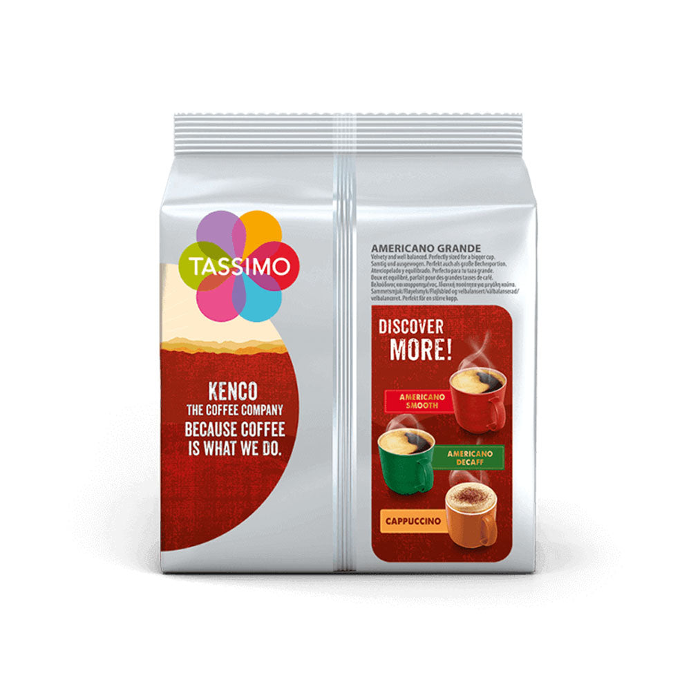 Tassimo Kenco Americano Grande Coffee Pods Back of Packet