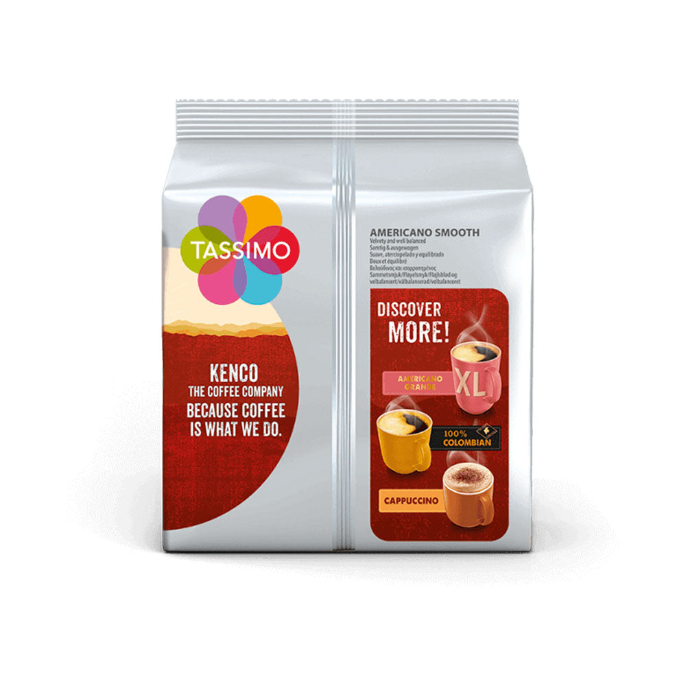 Tassimo Kenco Americano Smooth Coffee Pods back of packet