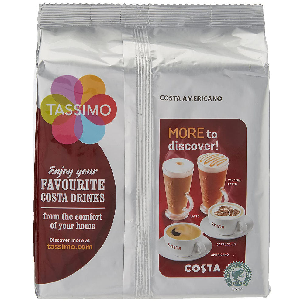 Tassimo Costa Americano Coffee Pods back of Packet