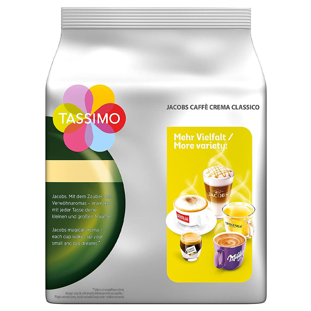 Tassimo Jacobs Caffé Crema Classico Coffee Pods back of packet