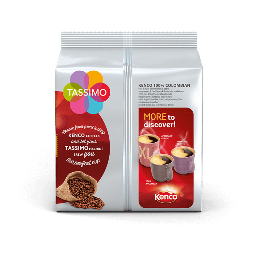 Tassimo Kenco Pure Columbian Coffee Pods back of packet