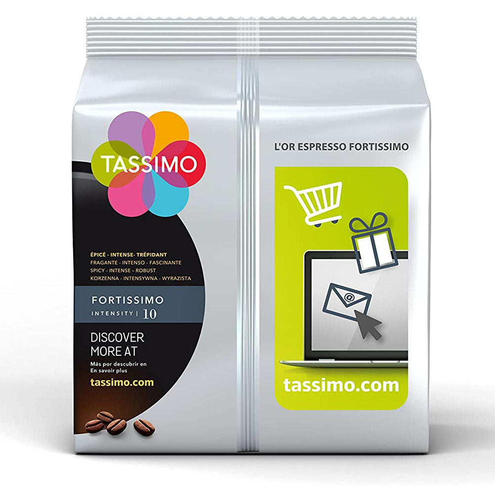 Tassimo L'Or Fortissimo Coffee Pods Back of Packet