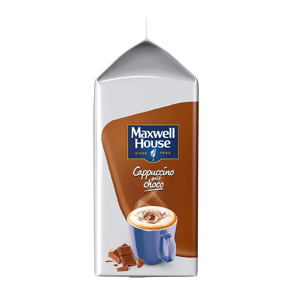 Tassimo Maxwell House Cappuccino Chocolate Coffee Pods side of packet