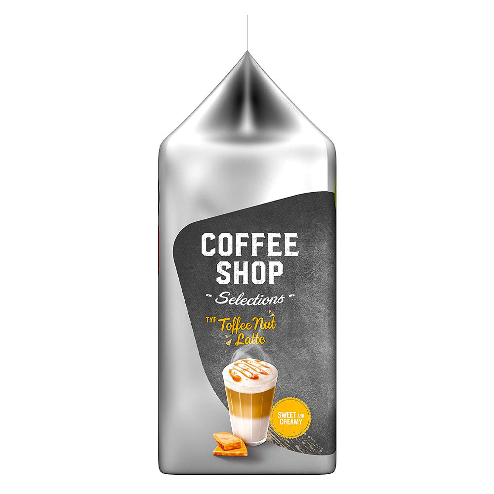 Tassimo Selections Toffee Nut Latte Coffee Pods side of packet