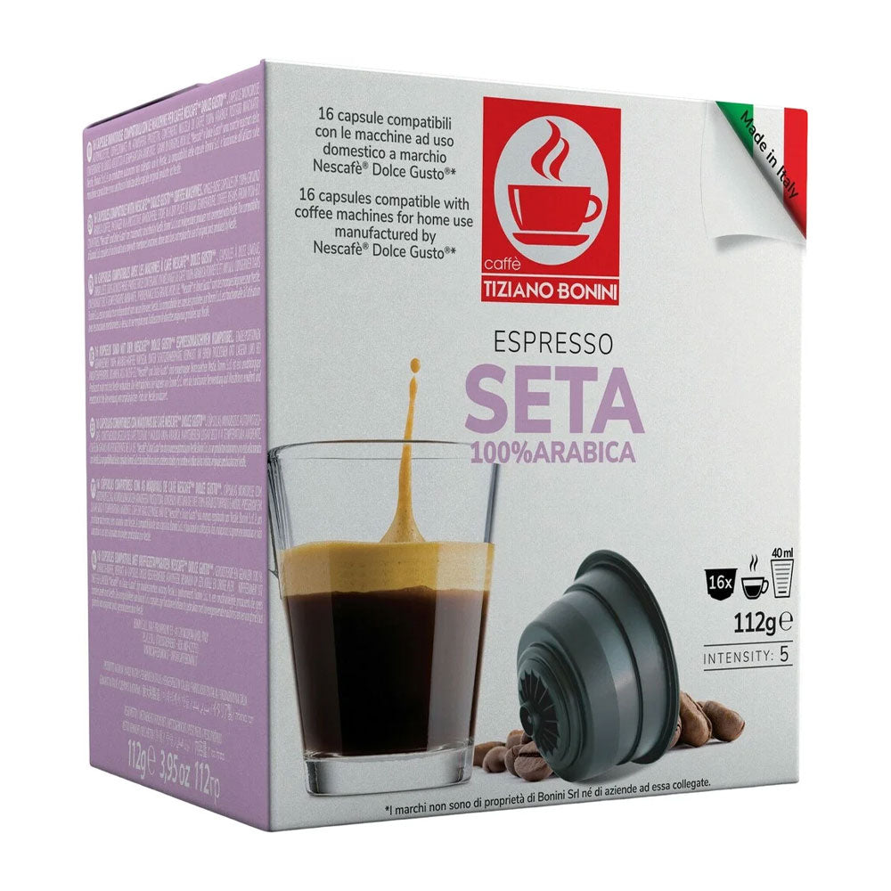 Tiziano Bonini Dolce Gusto Compatible Espresso Seta Coffee Pods