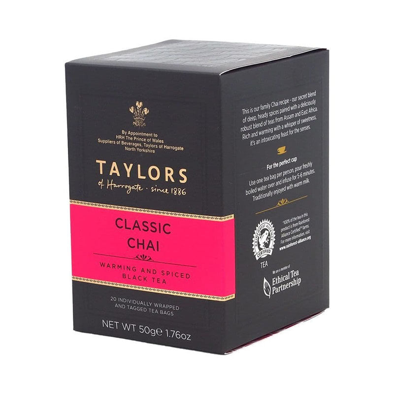 Taylors of Harrogate Classic Chai Wrapped & Tagged Tea Bags 20
