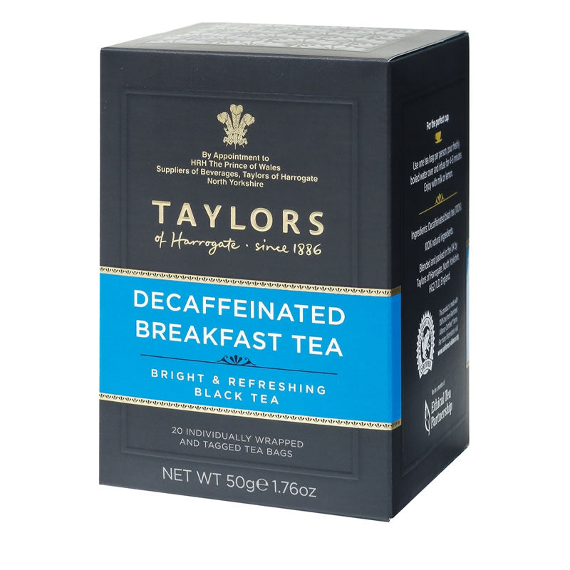 Taylors of Harrogate Decaffeinated Breakfast Wrapped & Tagged Tea Bags 20