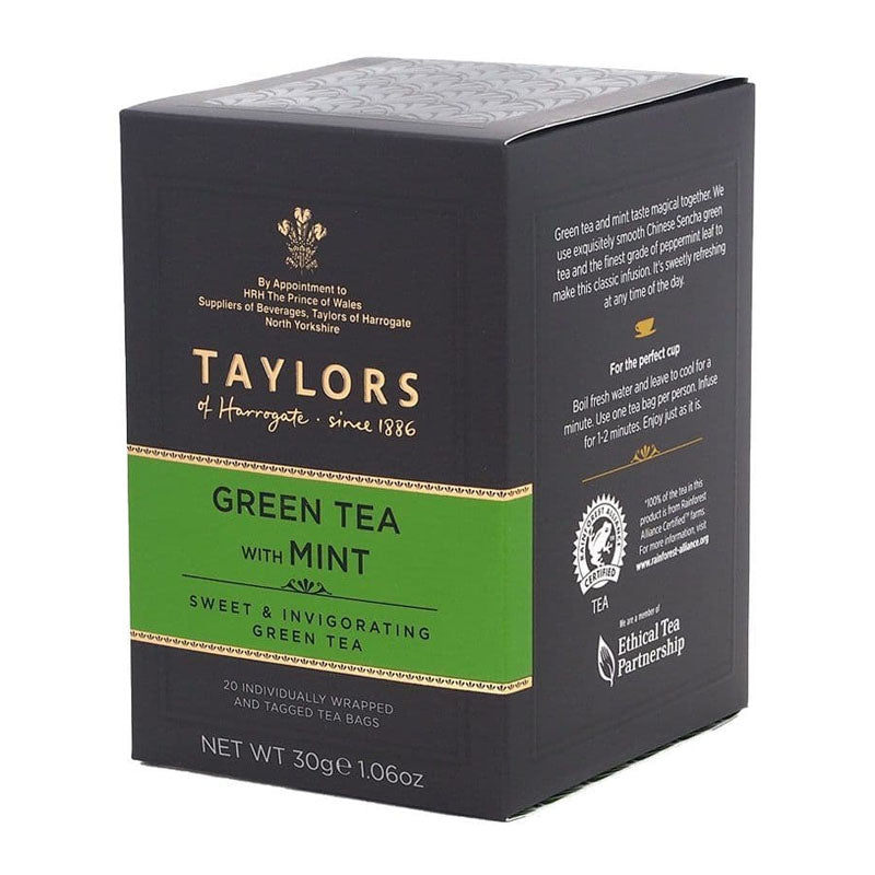 Taylors of Harrogate Green Tea with Mint Wrapped & Tagged Tea Bags 20