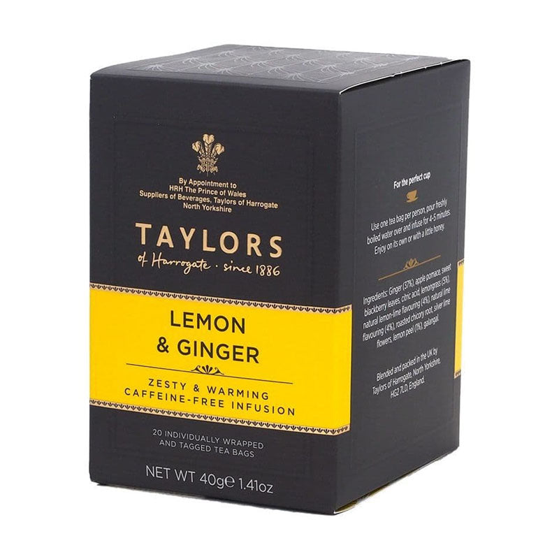 Taylors of Harrogate Lemon & Ginger Wrapped & Tagged Tea Bags 20
