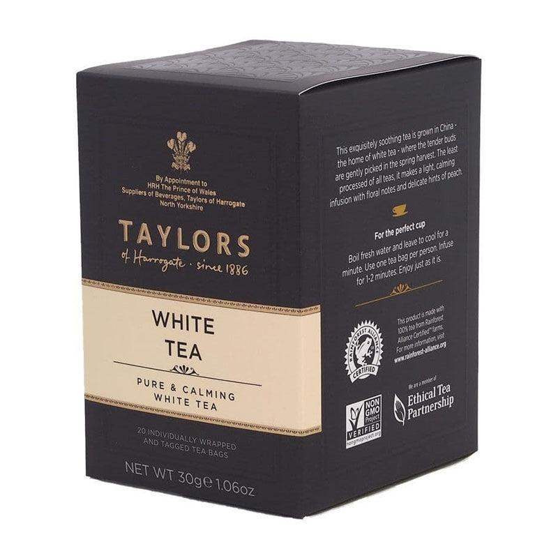 Taylors of Harrogate White Tea Wrapped & Tagged Tea Bags 20