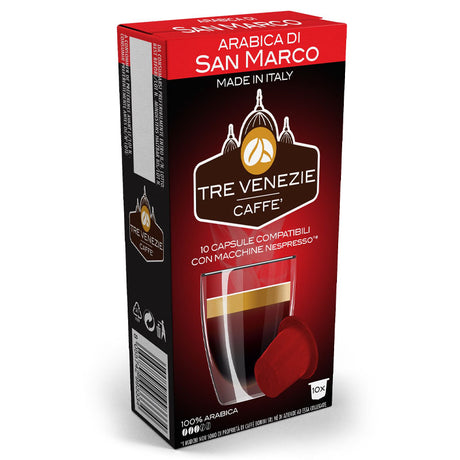 Tre Venezie Caffe San Marco 10 Capsule Nespresso Compatible Pods