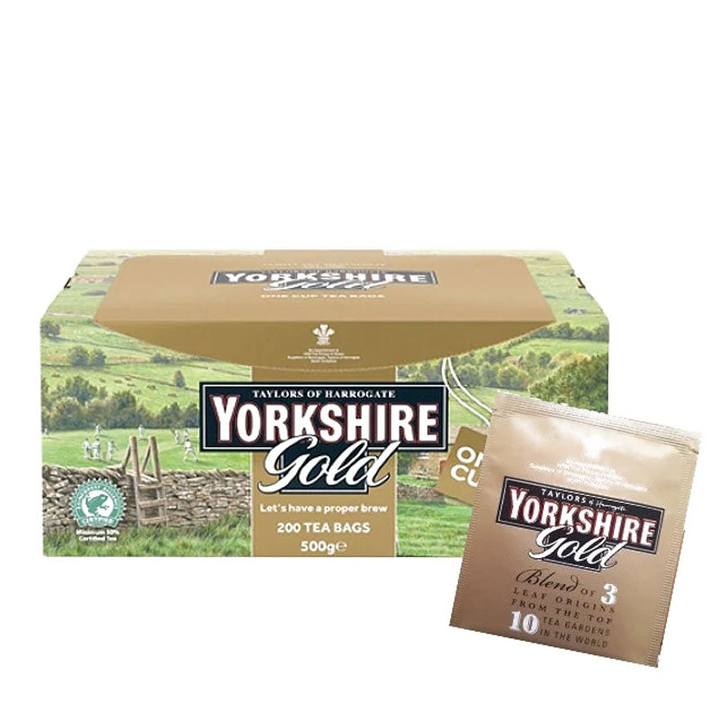 Yorkshire Tea 200 Individually Wrapped Tea Bags - GOLD