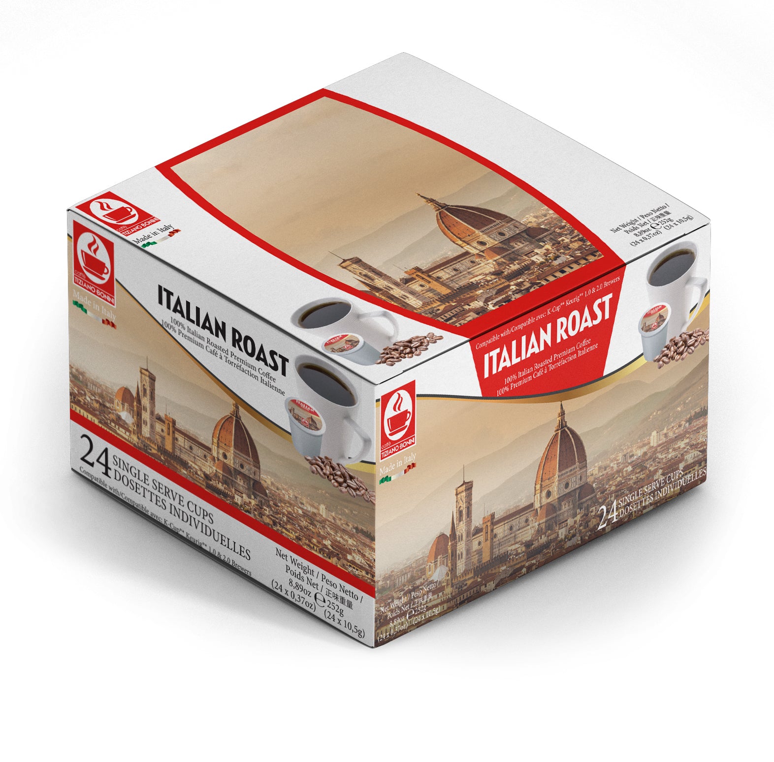 Tiziano Bonini Italian Roast Keurig K-Cup Compatible Pods - 24 Pack